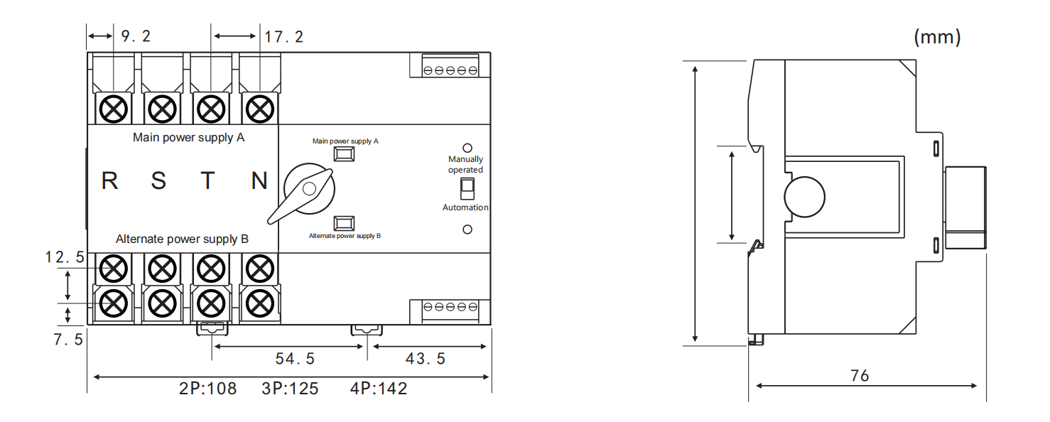 DLQ1-100K Product Appearance And Installation Size