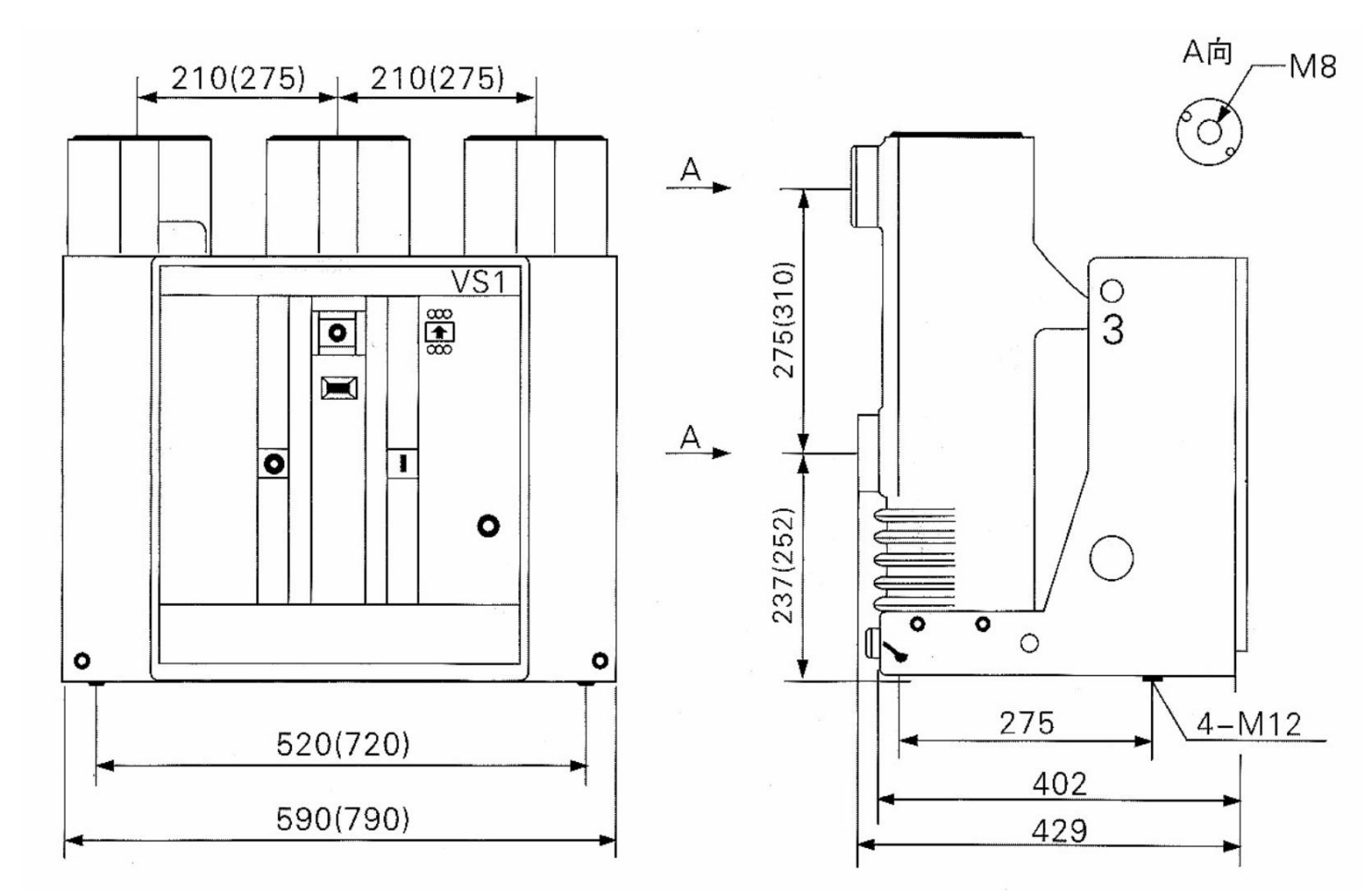 Dimension diagram of DLVS1-2