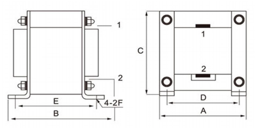 Dimension of DLRG Series Single Phase Shunt Reactor