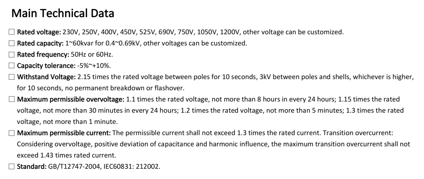 Product Description of Self-healing shunt power capacitor - 2