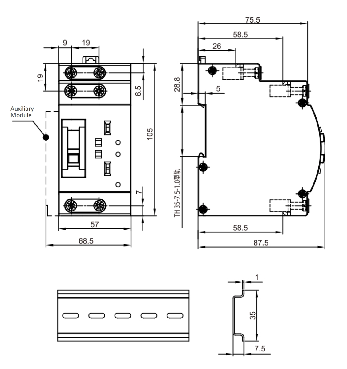 DLQ9T Automatic Transfer Switch Product Dimension