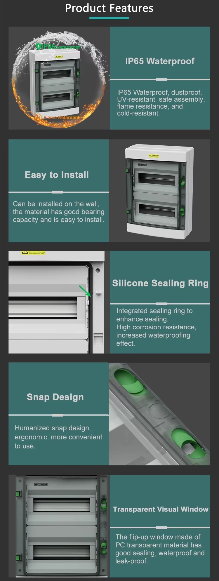 HA 24 Series Waterproof Distribution Box Product Description 5 HA-24 Series Waterproof Distribution Box Product Description-5